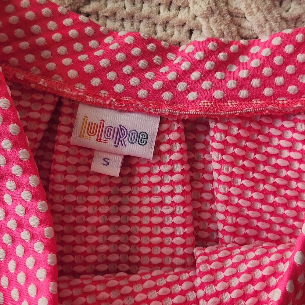 LulaRoe Neon Pink Polka Dot Swing Circle Skirt Size S - Picture 4 of 4